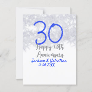 Cartão Postal Feliz aniversário de 30 anos de casamento brilho a