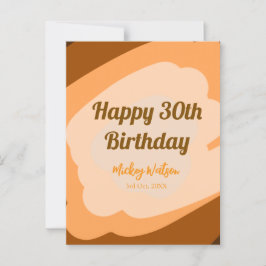 Cartão Postal Feliz aniversário de 30 anos em madeira rústica de