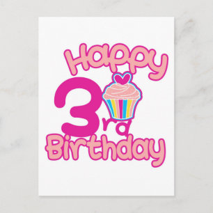 Cartão Postal Feliz aniversário de 3 anos!