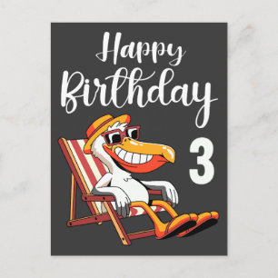 Cartão Postal feliz aniversário de 3 anos