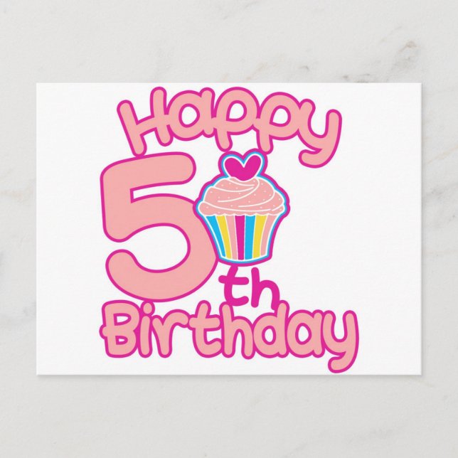 Cartão Postal Feliz aniversário de 5! (Frente)