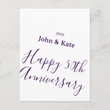 Feliz aniversário de 50 anos nome roxo simples 