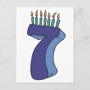 Cartão Postal Feliz aniversário de 7!