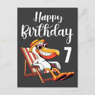 Cartão Postal feliz aniversário de 7 anos