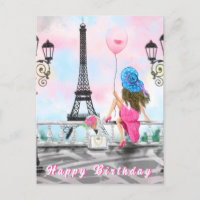 Feliz Aniversário De Carteira Em Paris Eiffel Towe