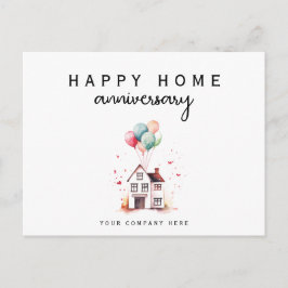 Cartão Postal Feliz Aniversário de Casa Aquarela Casa Imobiliári