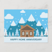 Feliz aniversário de casa Cabine de inverno