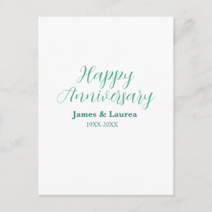 Cartão Postal Feliz aniversário de casamento nome data ano simpl