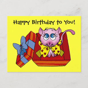 Cartão Postal Feliz aniversário de gatinhos