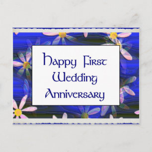 Cartão Postal Feliz Aniversário de Primeiro Casamento