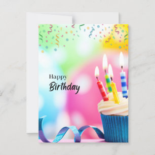 Cartão Postal Feliz aniversário desejando