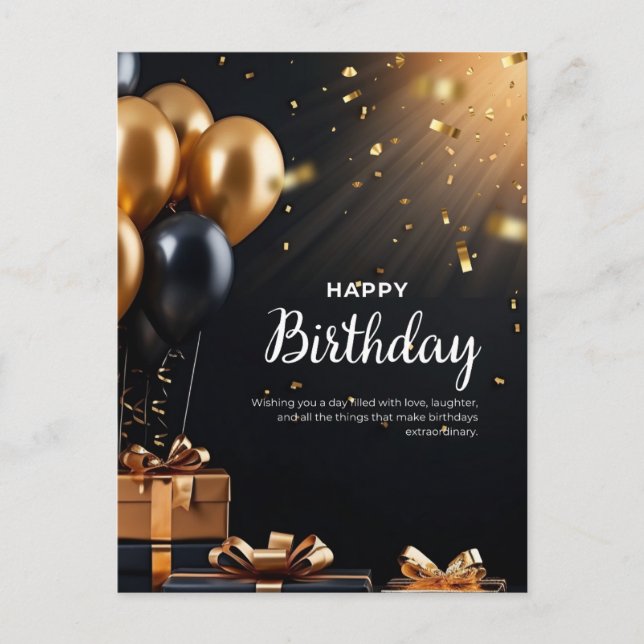 Cartão Postal Feliz aniversário desejando  (Frente)