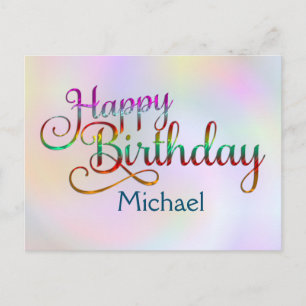 Cartão Postal FELIZ ANIVERSÁRIO - design de texto + suas própria