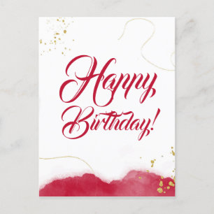 Cartão Postal Feliz aniversário design moderno abstrato minimali