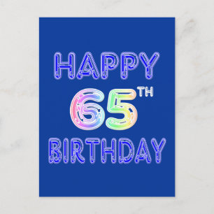 Cartão Postal Feliz aniversário do 65º aniversário em Balão