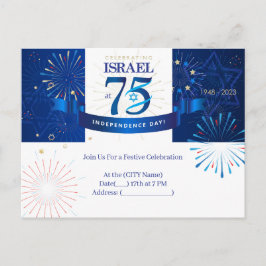 Cartão Postal Feliz Aniversário do Dia da Independência de Israe
