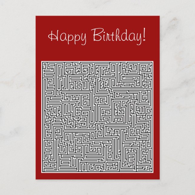Cartão Postal Feliz Aniversário do Labirinto (Frente)