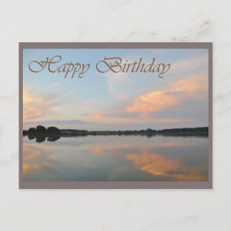Cartão Postal Feliz aniversário do nascer do sol no lago