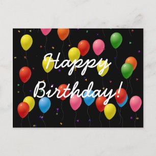 Cartão Postal Feliz aniversário dos balões