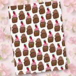 Cartão Postal Feliz aniversário dos Cupcakes de chocolate<br><div class="desc">Padrão de cupcakes de chocolate de aquarela fofa! Personalize este cartão! Procure mais no meu compro!</div>
