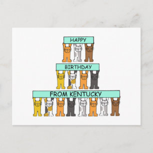 Cartão Postal Feliz Aniversário dos Gatos de Cartoon do Kentuck