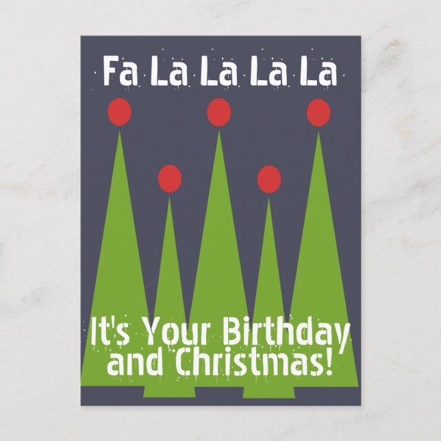 Cartão Postal Feliz Aniversário e Cartão-postal de Natal (Frente)