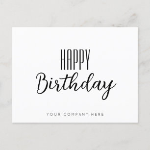 Cartão Postal Feliz Aniversário Empresarial Simples