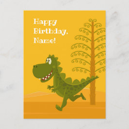Cartão Postal Feliz Aniversário Engraçado Dinossaur Dino Jurassi
