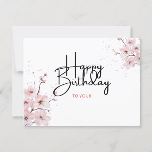 Cartão Postal Feliz Aniversário Floral