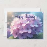 Feliz Aniversário Flores de Hortênsia Rosa Roxo