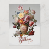 Feliz Aniversário Flores Vitorianas no Vaso