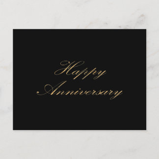 Cartão Postal Feliz Aniversário fonte dourada script preto
