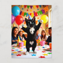 Feliz Aniversário | Gato Dançante de Festa