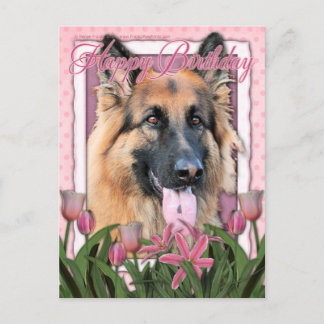 Cartão Postal Feliz Aniversário - German shepherd - Longo Curso