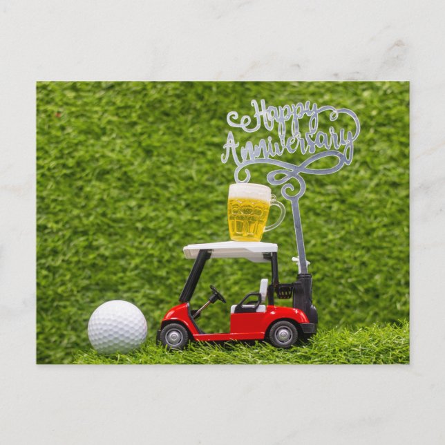 Cartão Postal Feliz aniversário golfista (Frente)