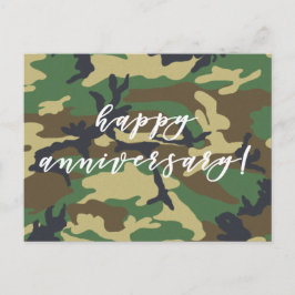 Cartão Postal Feliz Aniversário Impressão Camuflagem Militar Flo