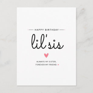 Cartão Postal Feliz Aniversário Irmã Sempre Minha Irmã, Para S