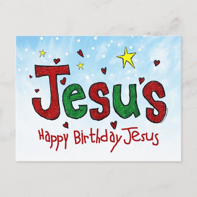 Cartão Postal Feliz aniversário Jesus (Frente)