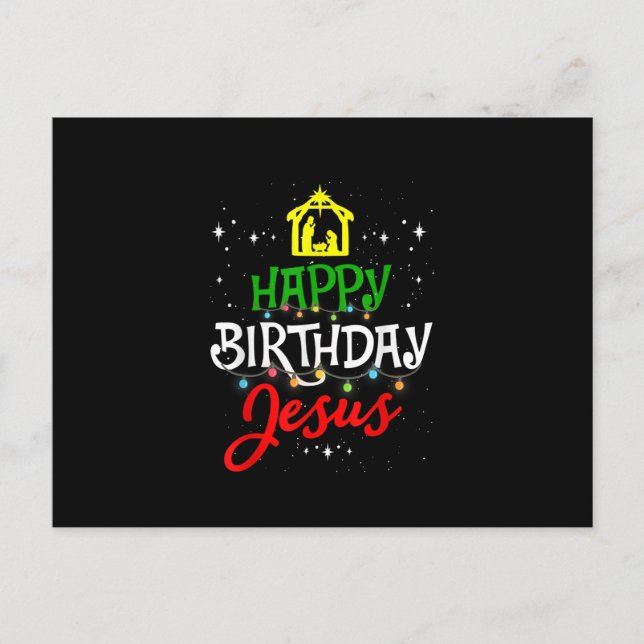 Cartão Postal Feliz aniversário Jesus Natal Natal Pajama Natal N (Frente)