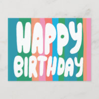 FELIZ ANIVERSÁRIO Letras Borbulhantes Coloridas Bd