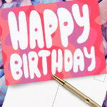 Cartão Postal FELIZ ANIVERSÁRIO Letras de Bolha Coloridas no Dia<br><div class="desc">A mão fez um cartão para você! Personalize com seu próprio texto ou altere as cores. Procure mais cores e designs no meu compro ou me avise se você quer algo personalizado!</div>