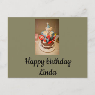 Cartão Postal Feliz aniversário Linda
