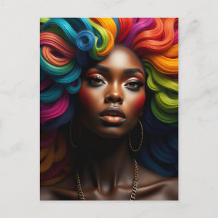 Cartão Postal Feliz aniversário linda mulher negra irmã rainha
