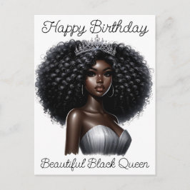 Cartão Postal Feliz aniversário linda rainha negra melanina irmã