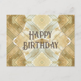 Cartão Postal Feliz Aniversário Livro de registro manchado de ca