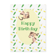 Feliz Aniversário, Macaco Tropical Leaf Banana Pee