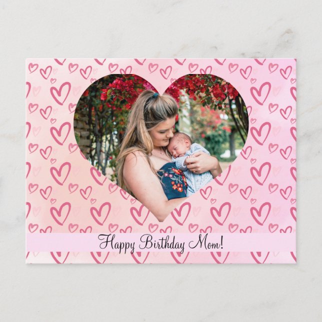 Cartão Postal Feliz Aniversário Mãe (Frente)