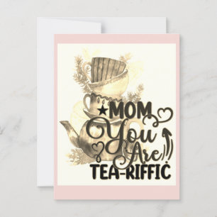Cartão Postal Feliz Aniversário Mãe Amante de Chá Piada Divertid