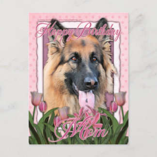 Cartão Postal Feliz aniversário Mãe - German shepherd - Oportuni