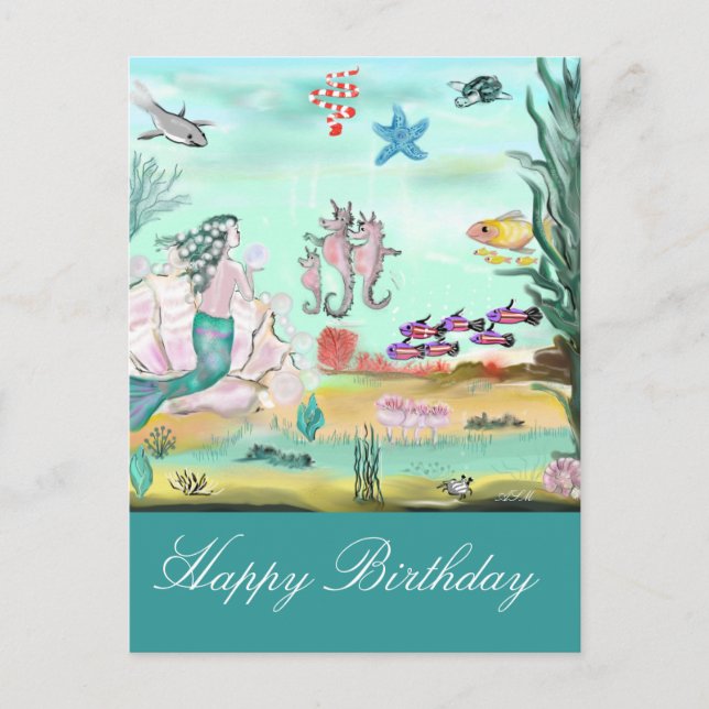 Cartão Postal Feliz Aniversário Märchen (Frente)